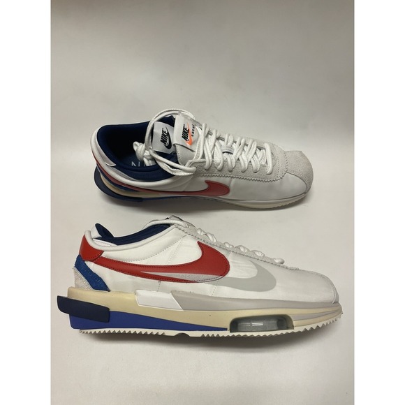 Nike x Sacai Zoom Cortez 4.0 OG White Red Blue DQ0581-100 Men\'s Size 11 US main image 2